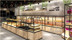 蛋糕店時尚蛋糕展柜設計制作