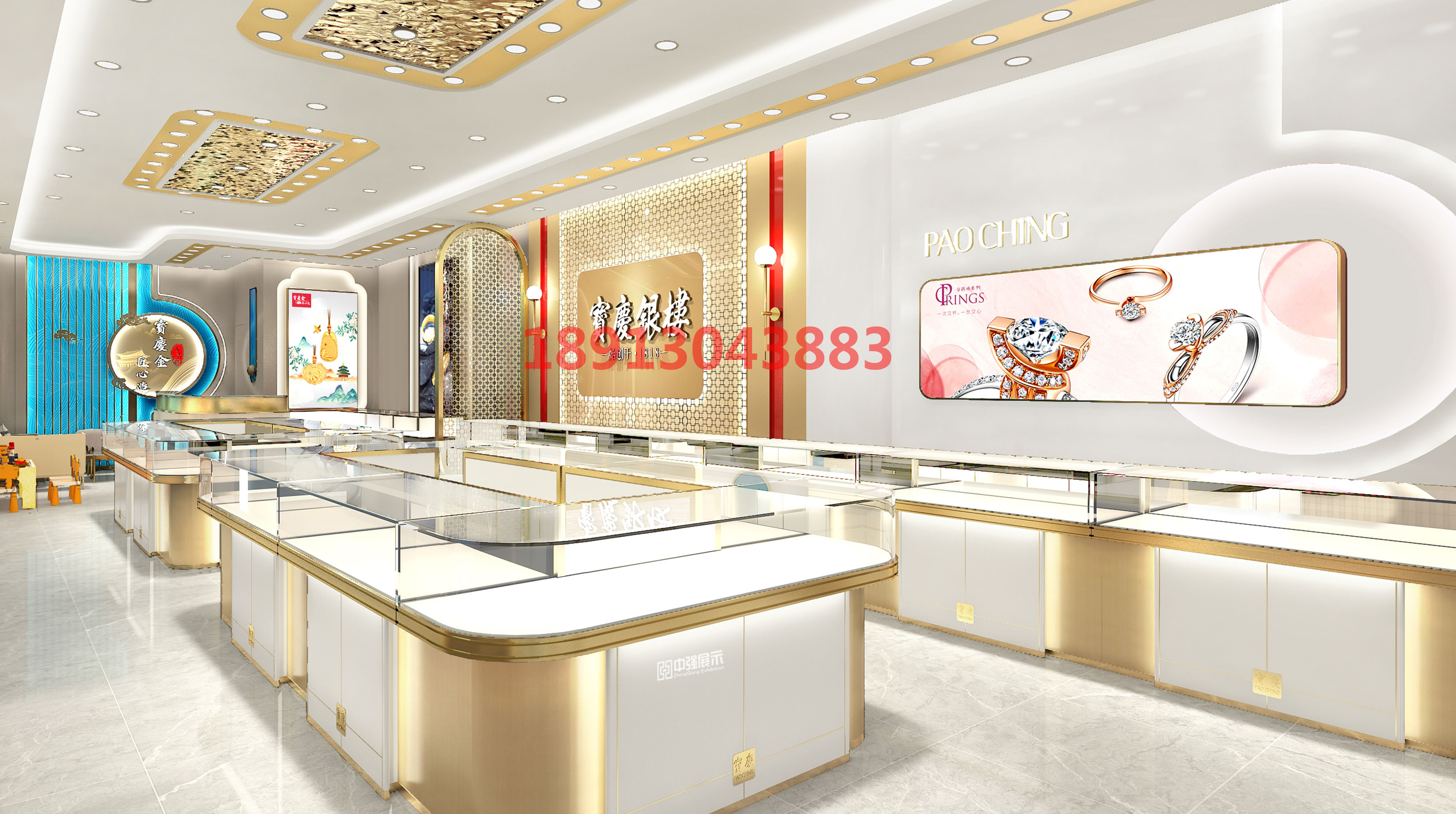 泰州珠寶展柜定制-中強(qiáng)展柜廠
